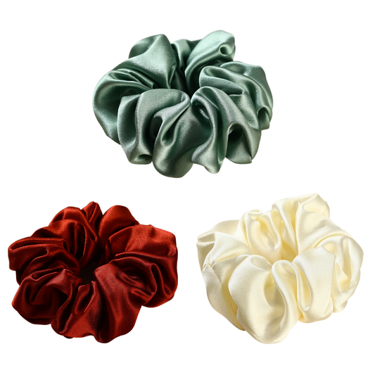 Roserel Mulberry Emerald Sunset Scrunchie Pack of 3